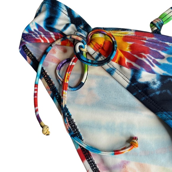 Body Glove ☼ Underwire D Cup 2 Piece String Bikini Set ☼ Mixed Tribal Tie Dye ☼ - Picture 8 of 14